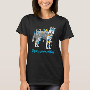 Weiner Dog Menorah Festive Mazel Tov Hanukkah Jewi T-Shirt