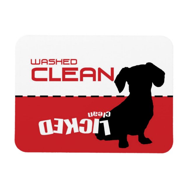 Weiner Dog, Puppy lave-vaisselle Magnet - Lait Pro (Horizontal)