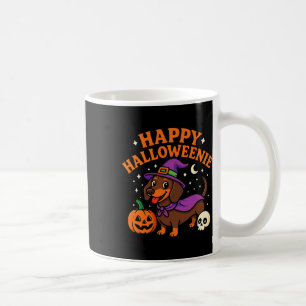 Weiner Dog Witch Happy Halloweenie Cute Halloween Coffee Mug