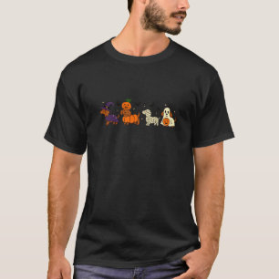 Weiner Dog Witch Happy Halloweenie Cute Halloween  T-Shirt