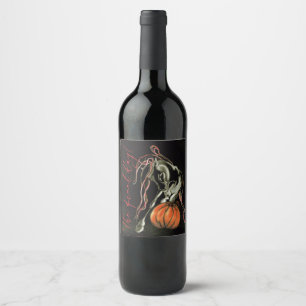 Weinetikette Halloween Party, Geisterpferd Wine Label