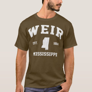 Weir Mississippi MS vintage State Athletic style T-Shirt