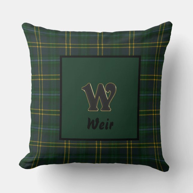 Weir Modern Original Scottish Tartan Throw Pillow (Front)