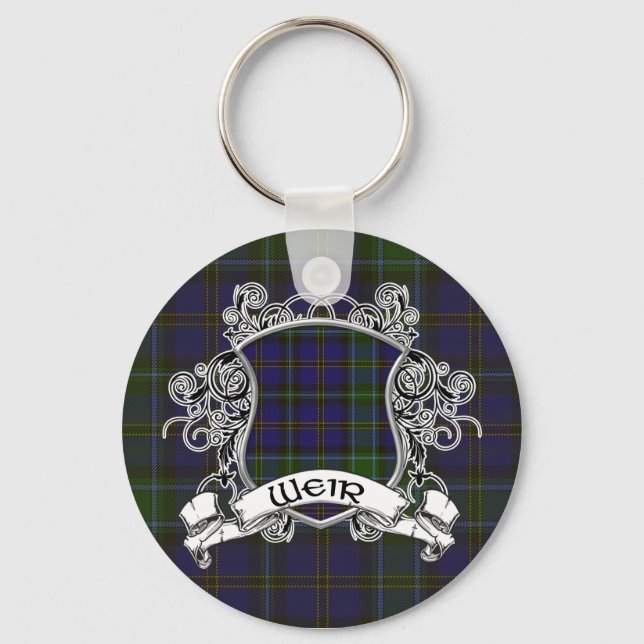Weir Tartan Shield Keychain (Front)