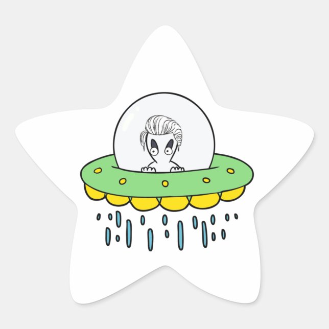 Weird Alien UFO Star Sticker (Front)