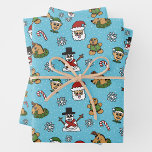Weird and Funny Christmas Wrapping Paper Sheets<br><div class="desc">This Christmas wrapping paper features our favourite snowman and Santa Claus looking at a tasty and nervous gingerbread man, a goofy reindeer and sneaky elf. This listing is for 3 wrapping paper sheets with the pattern in varying sizes. Perfect for multiple presents or multiple people. Gift bags and other holiday...</div>