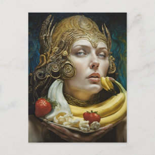 Weird Banana Split Sundae Goddess Postcard