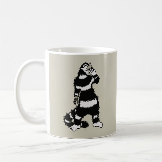 Weird Cat Skull Mask Whimsical Gothic Coffee Mug (Left)
