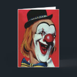 Weird Clown Birthday Card<br><div class="desc">Custom restored, high quality vintage clown image.</div>