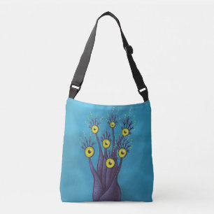 Weird Cool Tree Monster With Yellow Eyes Crossbody Bag