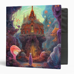 Weird Creepy House Surreal Art Binder