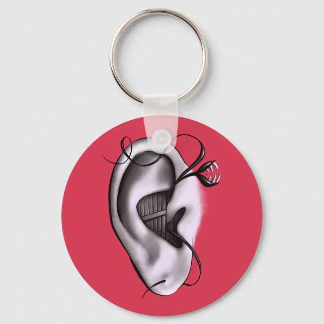 Weird Ear Monster Digital Art Keychain (Front)