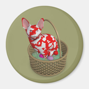 Weird Easter Bunny Cat Magnet