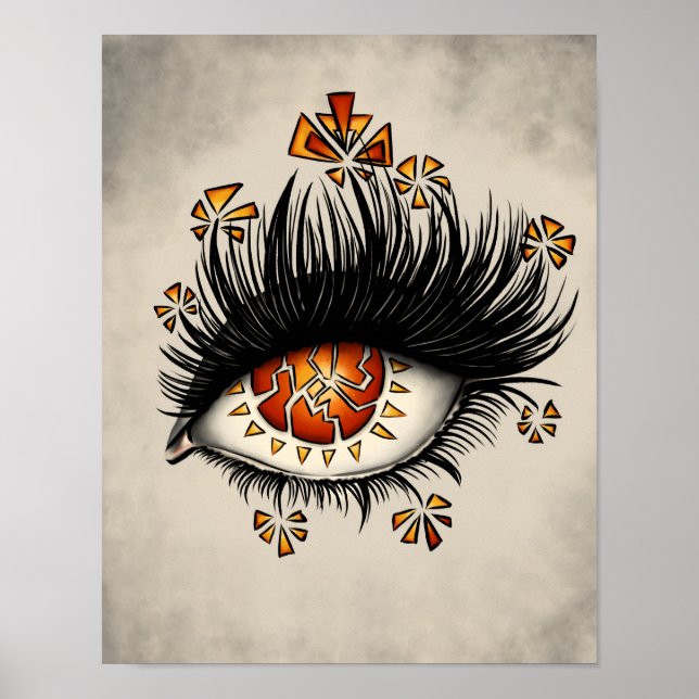 Weird Eye Of Lava Digital Dark Art Poster (Front)