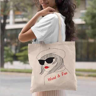 Weird & Free Quote l Elegant Stylish Linear Women  Tote Bag