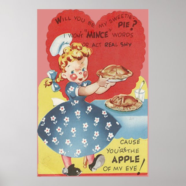 Weird Funny Mince Apple Pie Waitress Valentine Poster (Front)