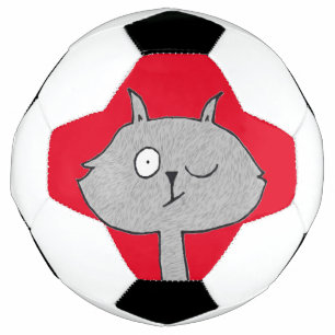 Weird Grey Cat Soccer Ball
