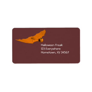 Weird Halloween Bat Label