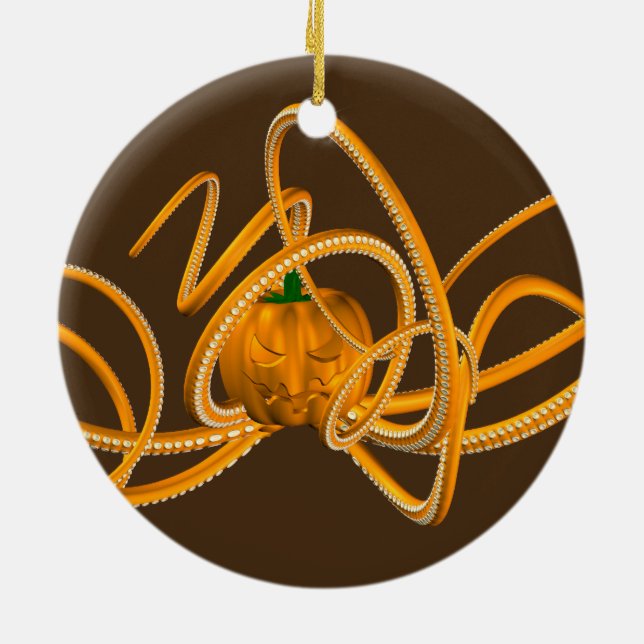 Weird Halloween Kraken Ceramic Ornament (Back)