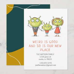 Weird Is Good Family Moving Announcement Card