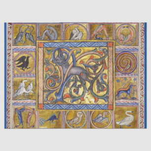 WEIRD MEDIEVAL BESTIARY,ANTELOP FOREST ANIMALS TISSUE PAPER