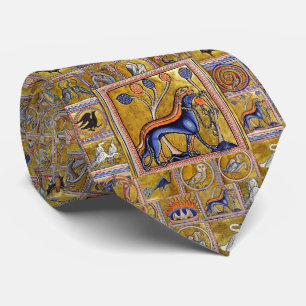 WEIRD MEDIEVAL BESTIARY,HUNT DOGS,FOREST ANIMALS  TIE