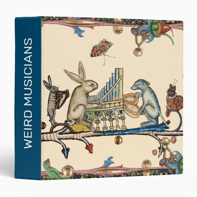 WEIRD MEDIEVAL BESTIARY MAKING MUSIC,Rabbit, Dog Binder (Front/Spine)