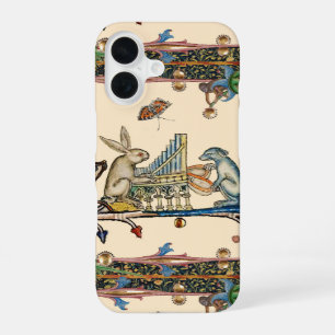 WEIRD MEDIEVAL BESTIARY MAKING MUSIC,Rabbit, Dog iPhone 16 Case