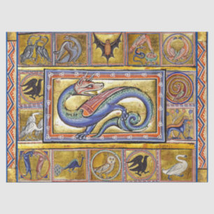 WEIRD MEDIEVAL BESTIARY,SCITALIS LEGENDARY SERPENT TISSUE PAPER