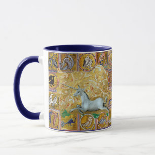 WEIRD MEDIEVAL BESTIARY,UNICORN RUN,FOREST ANIMALS MUG
