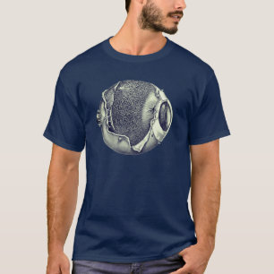 Weird Modern Vintage Eyeball Detail Gray T-Shirt