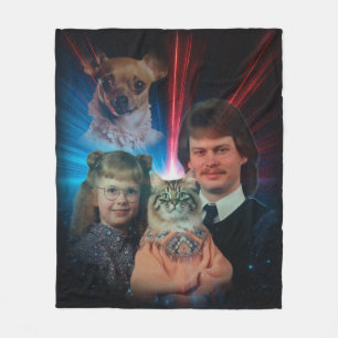 Weird Pet Portrait Glamour Shot Fleece Blanket