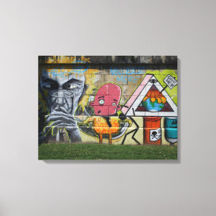 Weird Pink Figure Of Fun Canvas Print