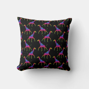 Weird Psychedelic Giraffe Throw Pillow