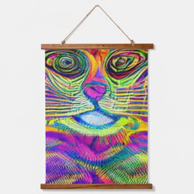 weird psychedelic kool katz 17  hanging tapestry (Front)