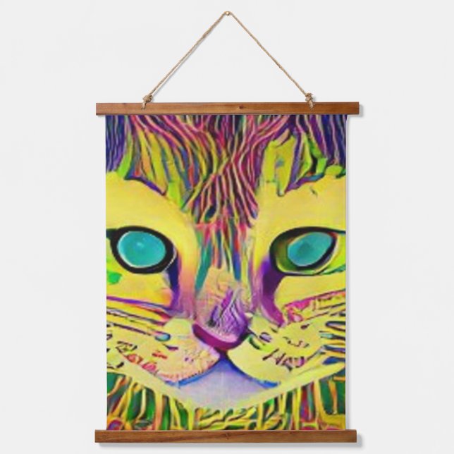 weird psychedelic kool katz 35 hanging tapestry (Front)