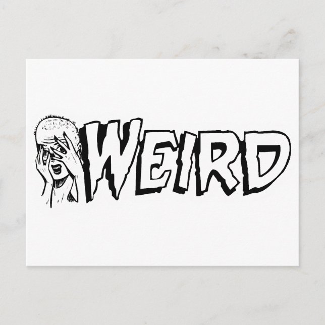 WEIRD - Retro Monster Girl Black & White Postcard (Front)