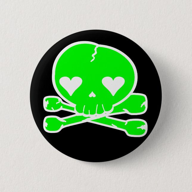 Weird Skull Goth Kawaii Style 2 Inch Round Button (Front)