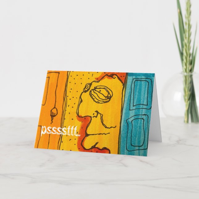 Weird Strange Cartoon Guy Happy Birthday Card (Front)