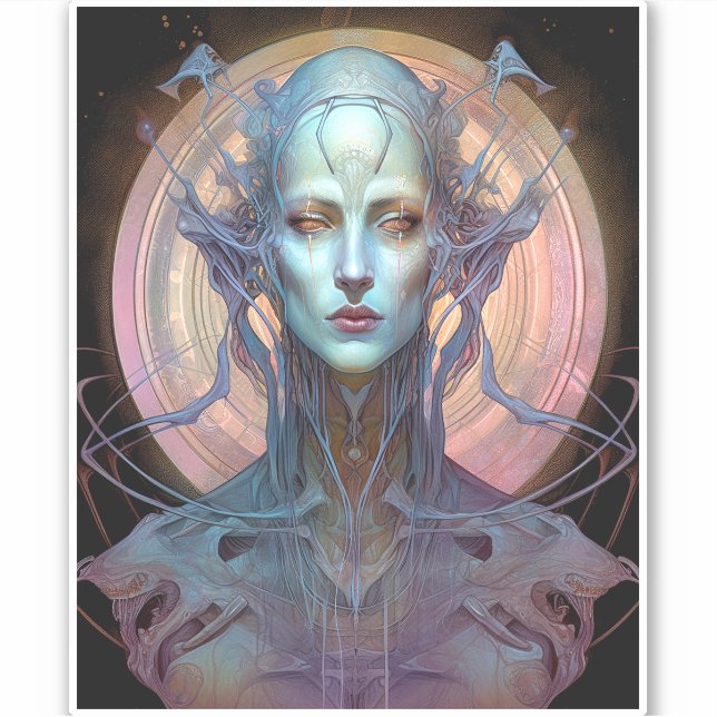 Weird Surreal Alien Woman Art (Front)