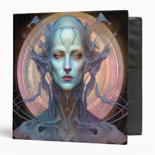 Weird Surreal Alien Woman Art Binder