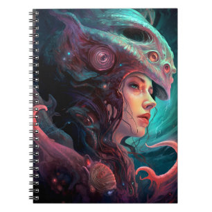 Weird Surreal Alien Woman Art Notebook