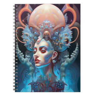 Weird Surreal Alien Woman Art Notebook