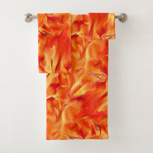 Weird texture very satin tone, much reddish golden bath towel set