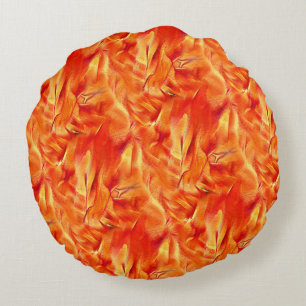 Weird texture very satin tone, much reddish golden round pillow