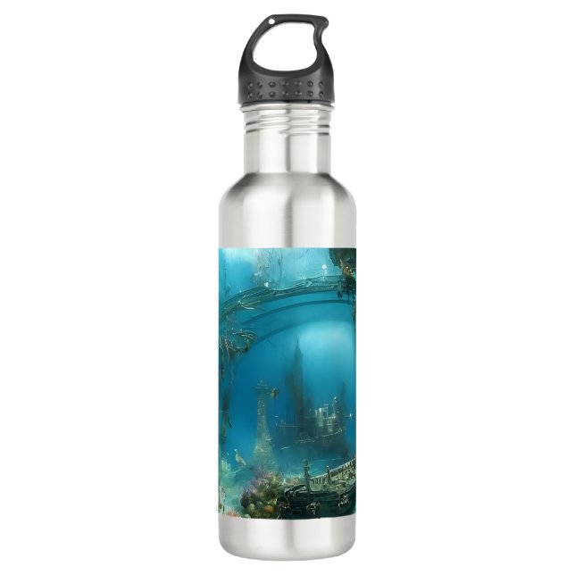 Weird underwater habitat  710 ml water bottle (Front)