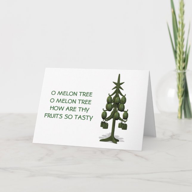 Weird Watermelons Christmas Tree Holiday Card (Front)