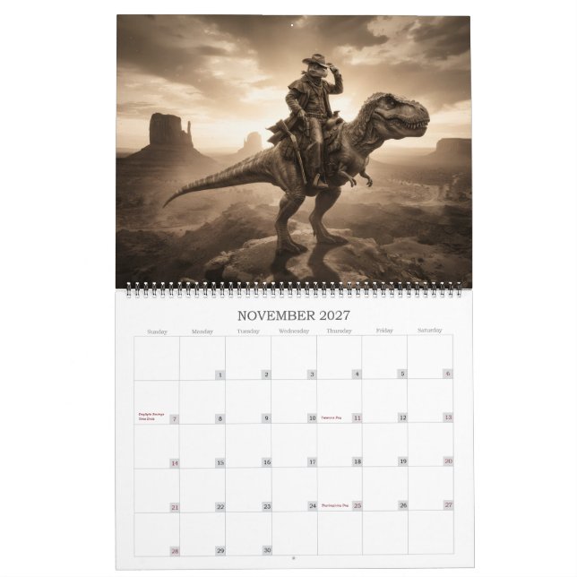 Weird West Alien Cowboy Dinosaur Calendar (Nov 2027)