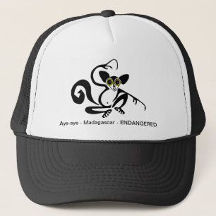 Weird Wildlife -Hand drawn AYE-AYE -Lemur Primate Trucker Hat