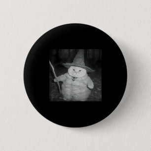Weird Wizard Cat Meme Shirt _ Vintage Soky Design 2 Inch Round Button